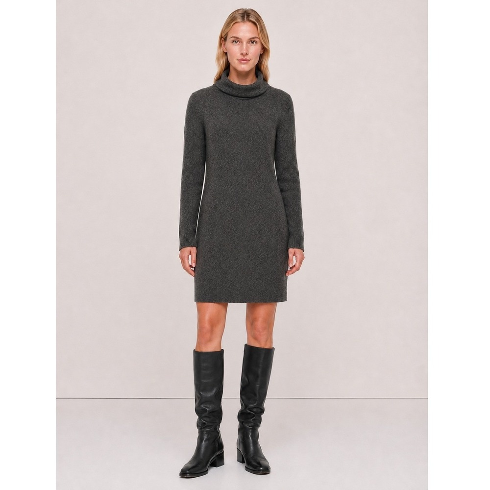 Banana Republic Womens Charcoal Grey Funnel Neck Knit Sweater Dress Medium M